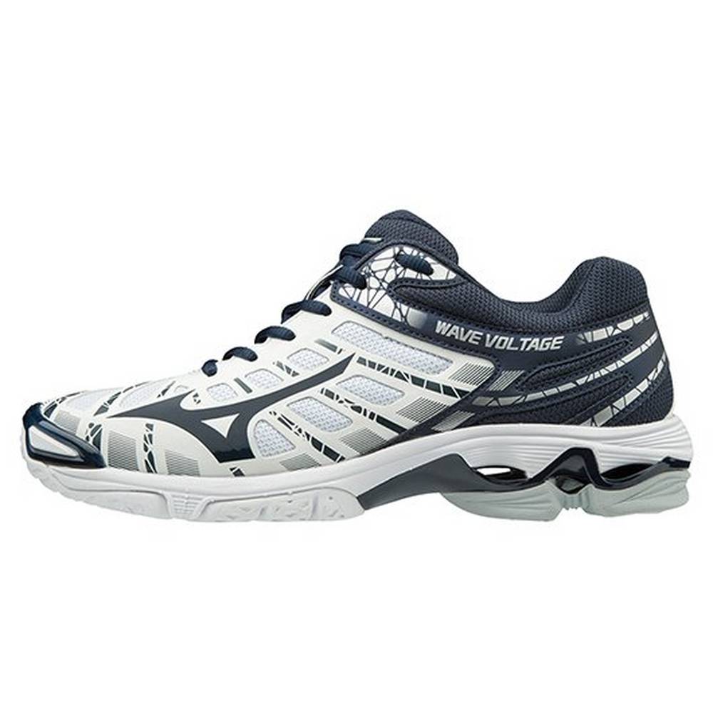 Sapatilhas Voleibol Mizuno Wave Voltage - Mulher - Branco/Azul Marinho - OKSPL4510